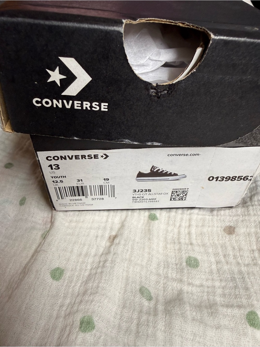 Converse Black Low-Top Canvas Sneaker with White Accents - Picture 4 of 9
